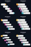 Vector 6 Infographics Pack Presentation slide template 5 Steps cycle diagrams and timelines