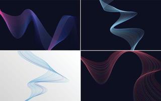 Collection of geometric minimal lines pattern set vector