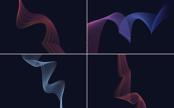 paquete de fondo de presentación abstracta de curva de onda moderna vector