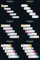 Vector 6 Infographics Pack Presentation slide template 5 Steps cycle diagrams and timelines