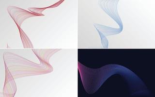 Collection of geometric minimal lines pattern set vector