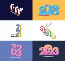 Big Set of 2023 Happy New Year logo text design 2023 number design template vector