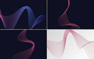 Collection of geometric minimal lines pattern set vector