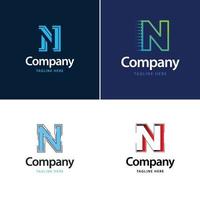 Letter N Big Logo Pack Design Creative Modern logos design for your business vector