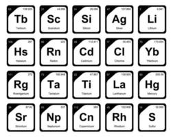 diseño de paquete de iconos de 20 tablas preiodicas de los elementos vector