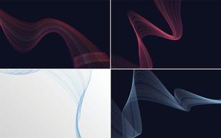 Collection of geometric minimal lines pattern set vector