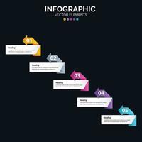 5 Steps Infographics design vector and marketing can be used for workflow layout