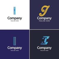 Letter I Big Logo Pack Design Creative Modern logos design for your business vector