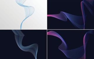 Collection of geometric minimal lines pattern set vector