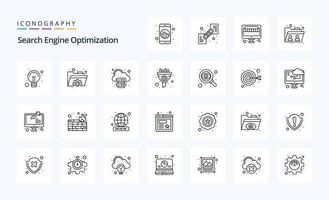 25 Seo Line icon pack vector