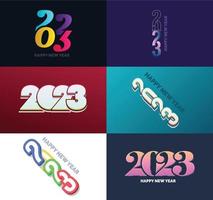 Big Set of 2023 Happy New Year logo text design 2023 number design template vector