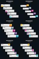 Vector 6 Infographics Pack Presentation slide template 5 Steps cycle diagrams and timelines