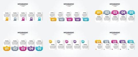 ilustración vectorial infografía conjunto de diseño plano para folleto publicitario y revista vector