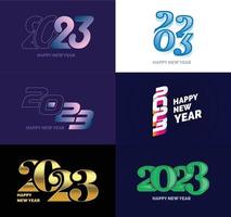 Big Collection of 2023 Happy New Year symbols Cover of business diary for 2023 with wishes vector