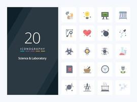 20 Science Flat Color icon for presentation vector