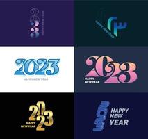 Big Collection of 2023 Happy New Year symbols Cover of business diary for 2023 with wishes vector