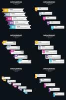 Vector 6 Infographics Pack Presentation slide template 5 Steps cycle diagrams and timelines