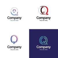 letra q diseño de paquete de logotipos grandes diseño de logotipos modernos y creativos para su negocio vector