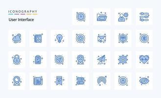 25 User Interface Blue icon pack vector