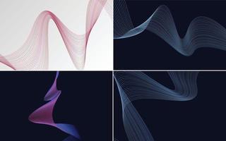 Collection of geometric minimal lines pattern set vector