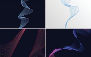 Collection of geometric minimal lines pattern set vector