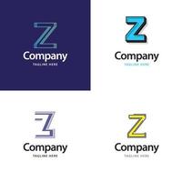 diseño de paquete de logotipo grande de letra z diseño de logotipos modernos y creativos para su negocio vector