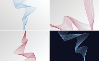 Collection of geometric minimal lines pattern set vector