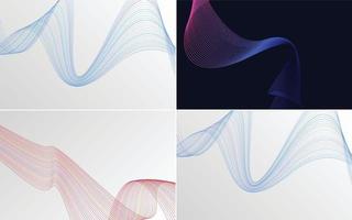 Collection of geometric minimal lines pattern set vector