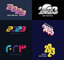 Big Set of 2023 Happy New Year logo text design 2023 number design template vector