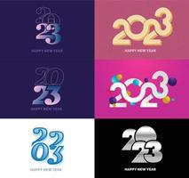 Big Set of 2023 Happy New Year logo text design 2023 number design template vector