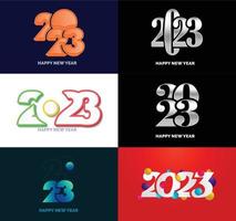 Big Set of 2023 Happy New Year logo text design 2023 number design template vector