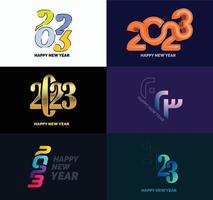 Big Collection of 2023 Happy New Year symbols Cover of business diary for 2023 with wishes vector