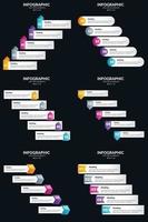 Vector 6 Infographics Pack Presentation slide template 5 Steps cycle diagrams and timelines