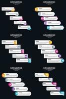 Vector 6 Infographics Pack Presentation slide template 5 Steps cycle diagrams and timelines
