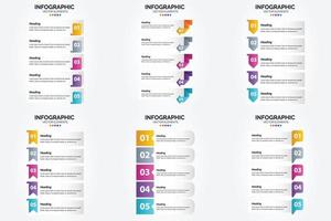 ilustración vectorial infografía conjunto de diseño plano para folleto publicitario y revista vector