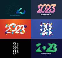 Big Set of 2023 Happy New Year logo text design 2023 number design template vector