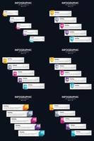 Vector 6 Infographics Pack Presentation slide template 5 Steps cycle diagrams and timelines