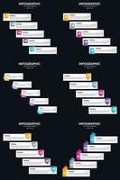 plantilla de diapositiva de presentación del paquete de infografías vectoriales 6 diagramas de ciclo de 5 pasos y líneas de tiempo vector