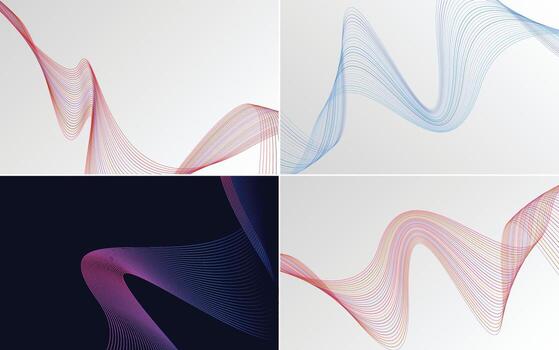 Collection of geometric minimal lines pattern set vector