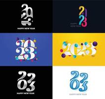 Big Set of 2023 Happy New Year logo text design 2023 number design template vector