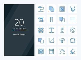 20 Design Blue Color icon for presentation vector