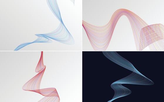 Collection of geometric minimal lines pattern set vector