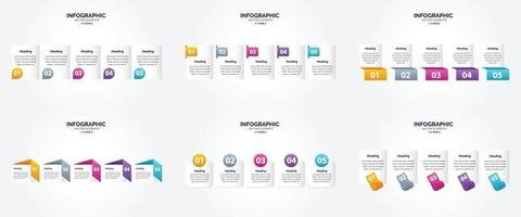 ilustración vectorial infografía conjunto de diseño plano para folleto publicitario y revista vector