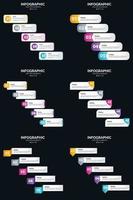 Vector 6 Infographics Pack Presentation slide template 5 Steps cycle diagrams and timelines