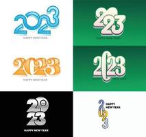 gran conjunto de 2023 feliz año nuevo diseño de texto de logotipo plantilla de diseño de número 2023 vector