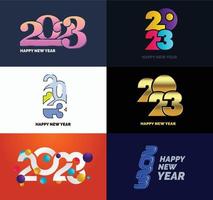 Big Set of 2023 Happy New Year logo text design 2023 number design template vector