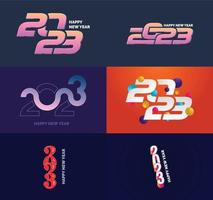 Big Set of 2023 Happy New Year logo text design 2023 number design template vector