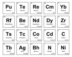 diseño de paquete de iconos de 20 tablas preiodicas de los elementos vector