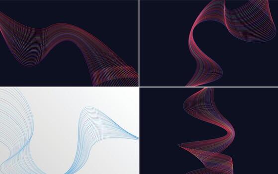 Collection of geometric minimal lines pattern set vector