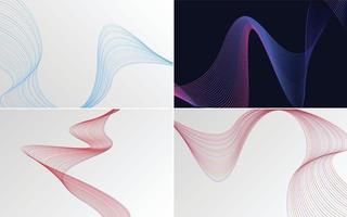 Collection of geometric minimal lines pattern set vector